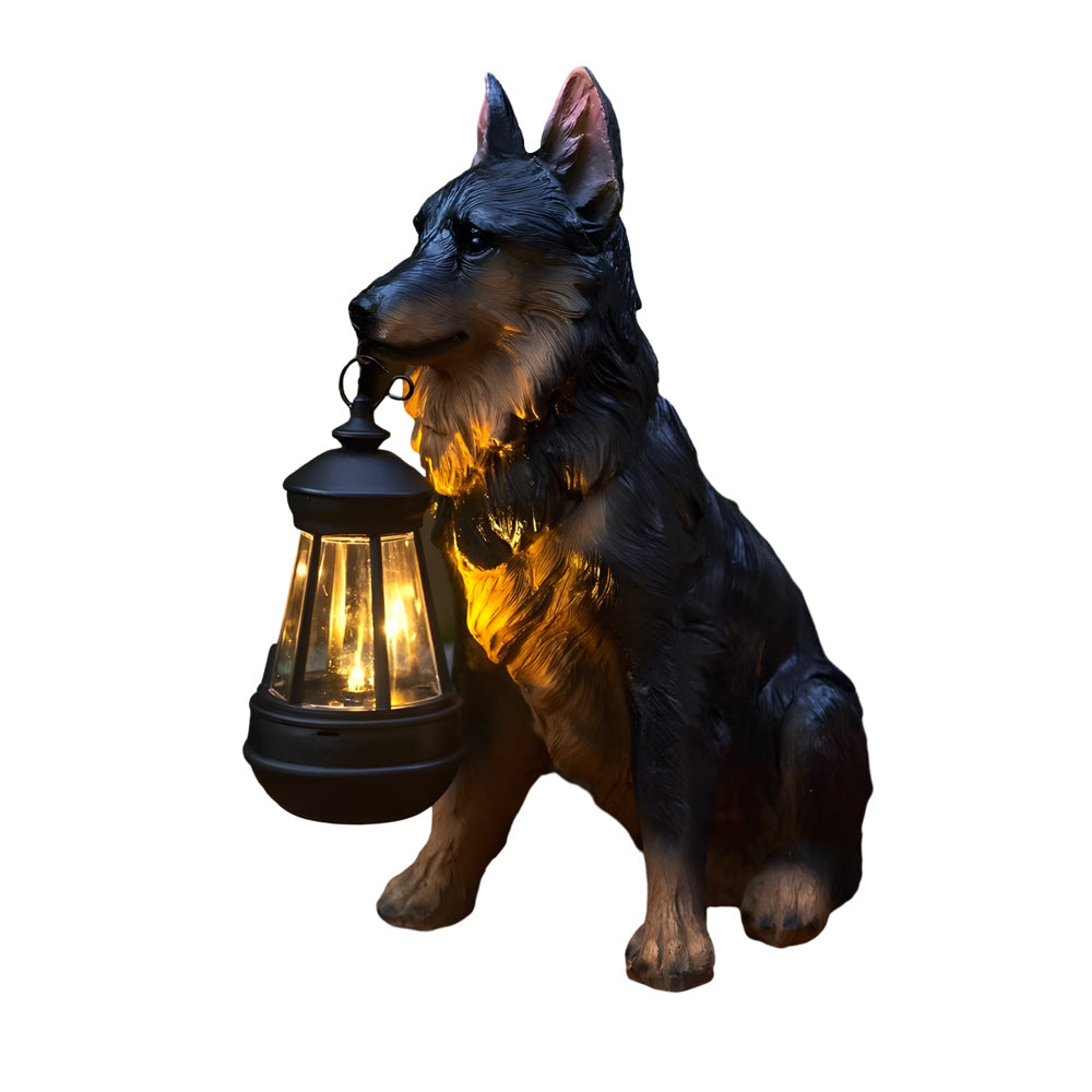 Dog Solar Light Statue - Modern Resin Outdoor Landscape Decoration
