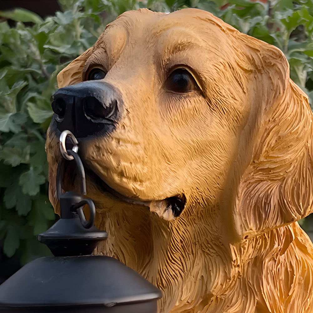 Dog Solar Light Statue - Modern Resin Outdoor Landscape Decoration