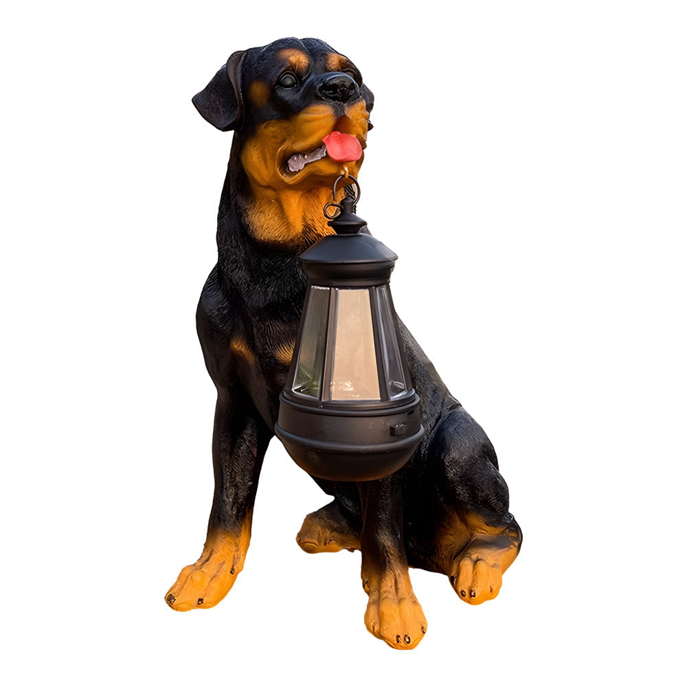 Dog Solar Light Statue - Modern Resin Outdoor Landscape Decoration