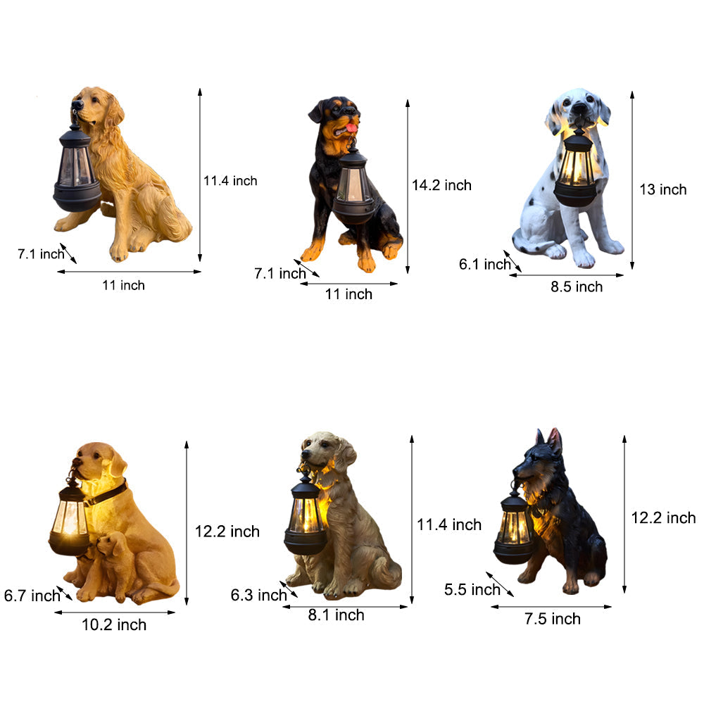 Dog Solar Light Statue - Modern Resin Outdoor Landscape Decoration