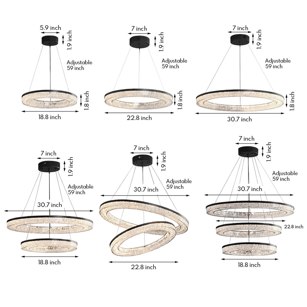Circle Pendant Light Luxury Ring Chandelier Art Decor