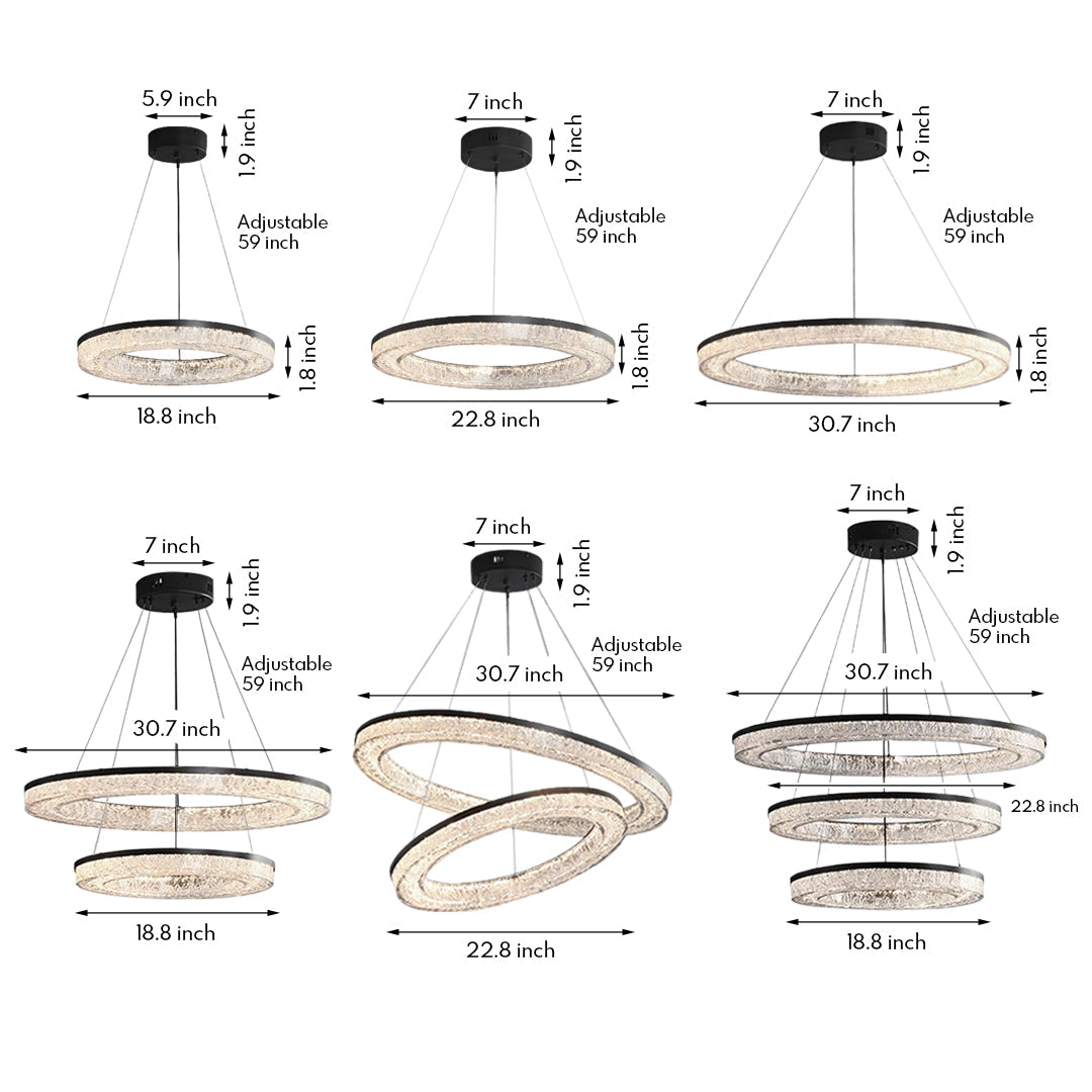 Circle Pendant Light Luxury Ring Chandelier Art Decor