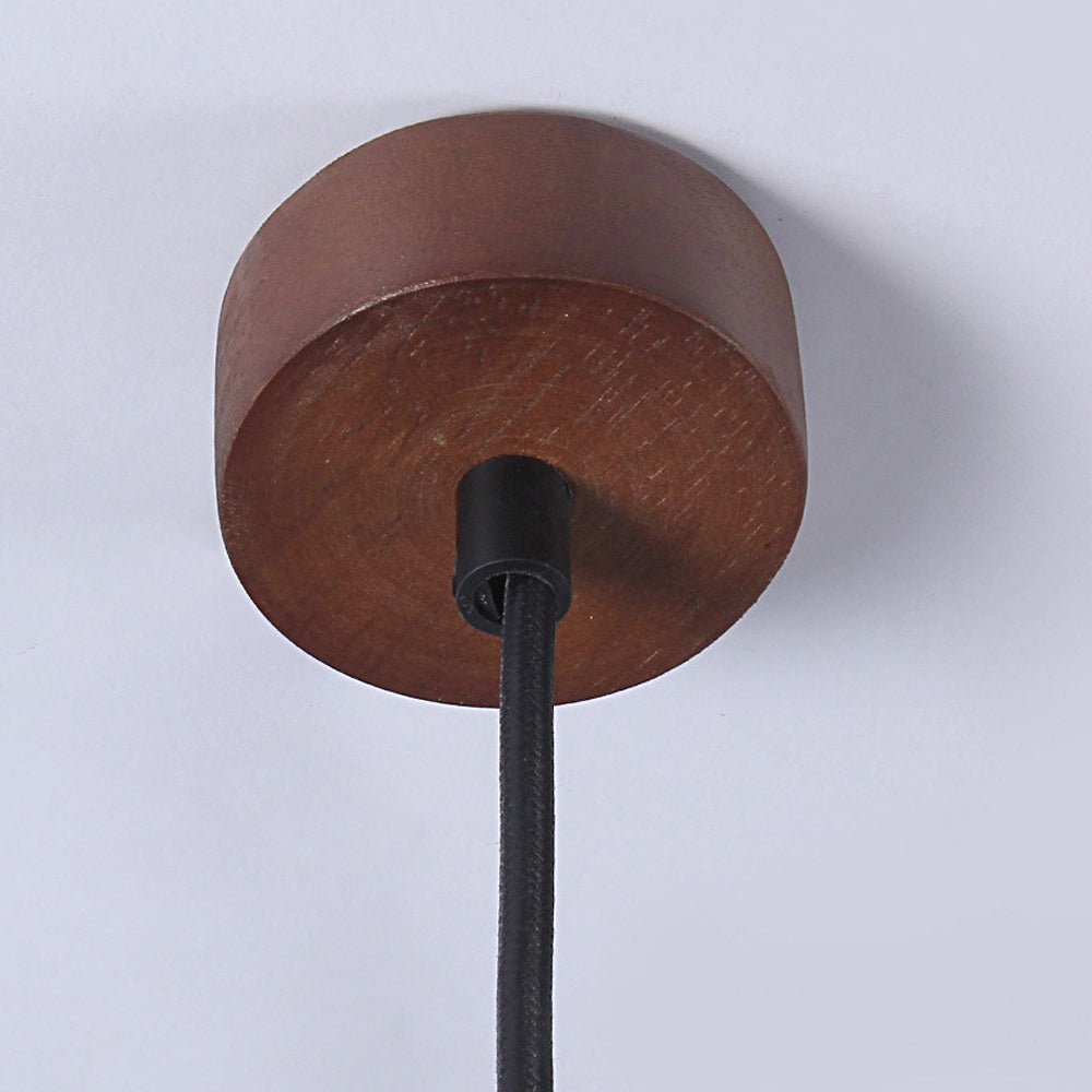 Double Glass Pendant Light - Creative Wood Brown Nordic Fixture