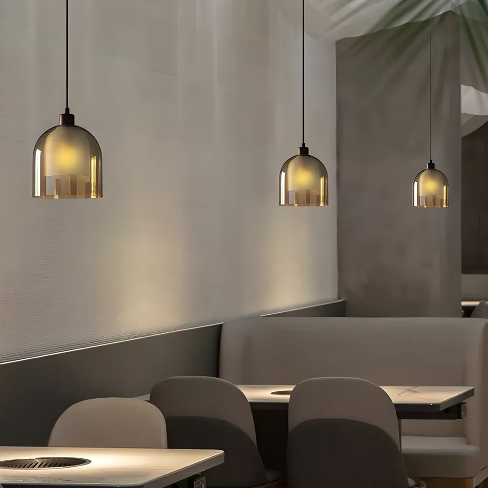Double Glass Pendant Light - Creative Wood Brown Nordic Fixture