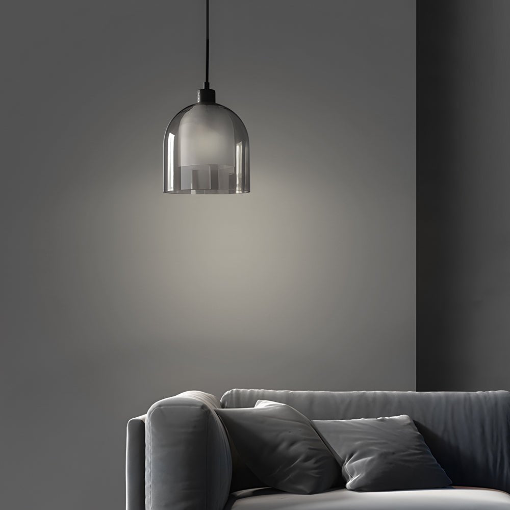 Double Glass Pendant Light - Creative Wood Brown Nordic Fixture