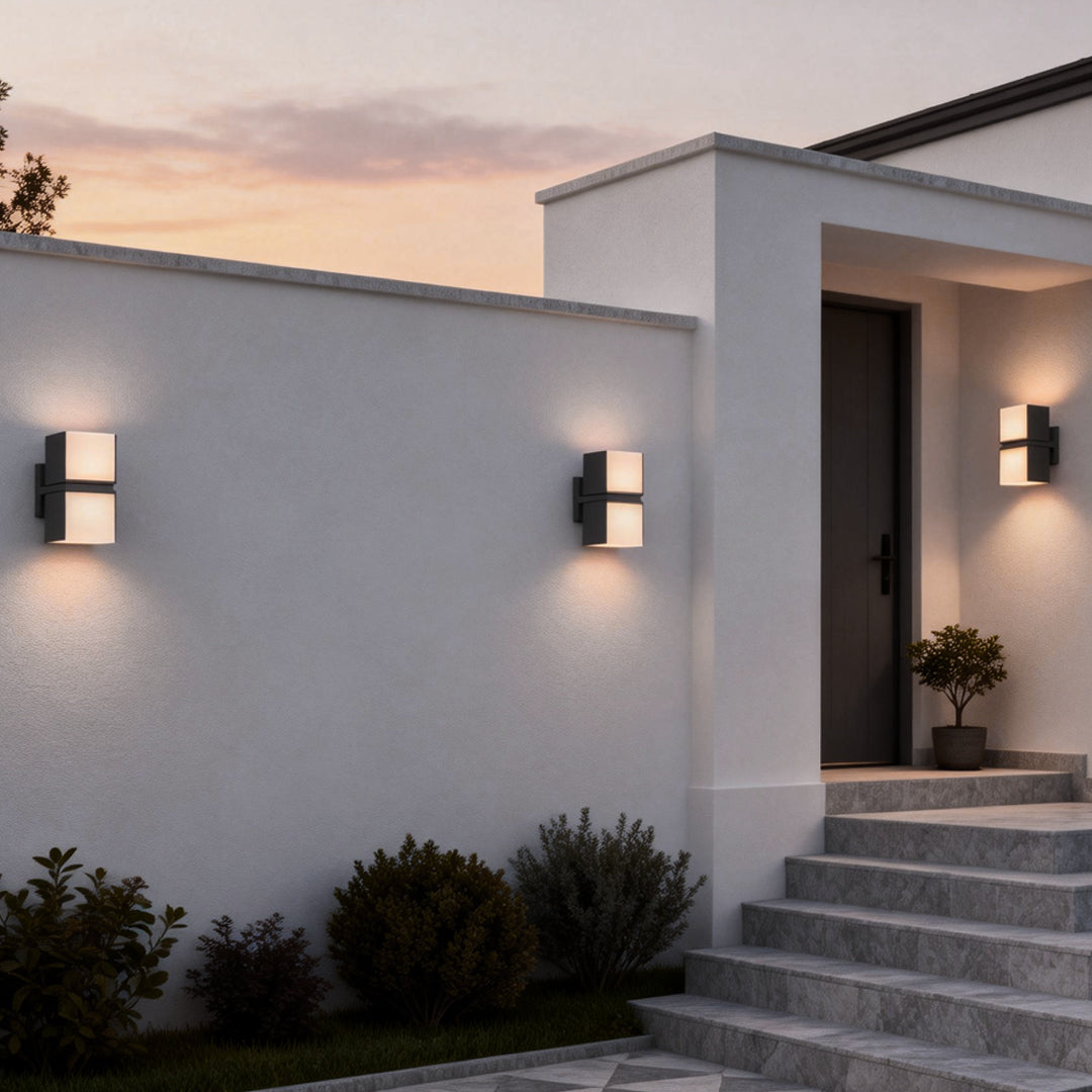 Modern Waterproof LED Double Head Wall Light Design