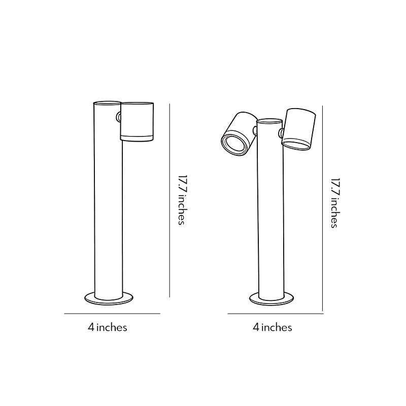 Double Rotatable Light Bollard - Outdoor Lawn Lighting Solution