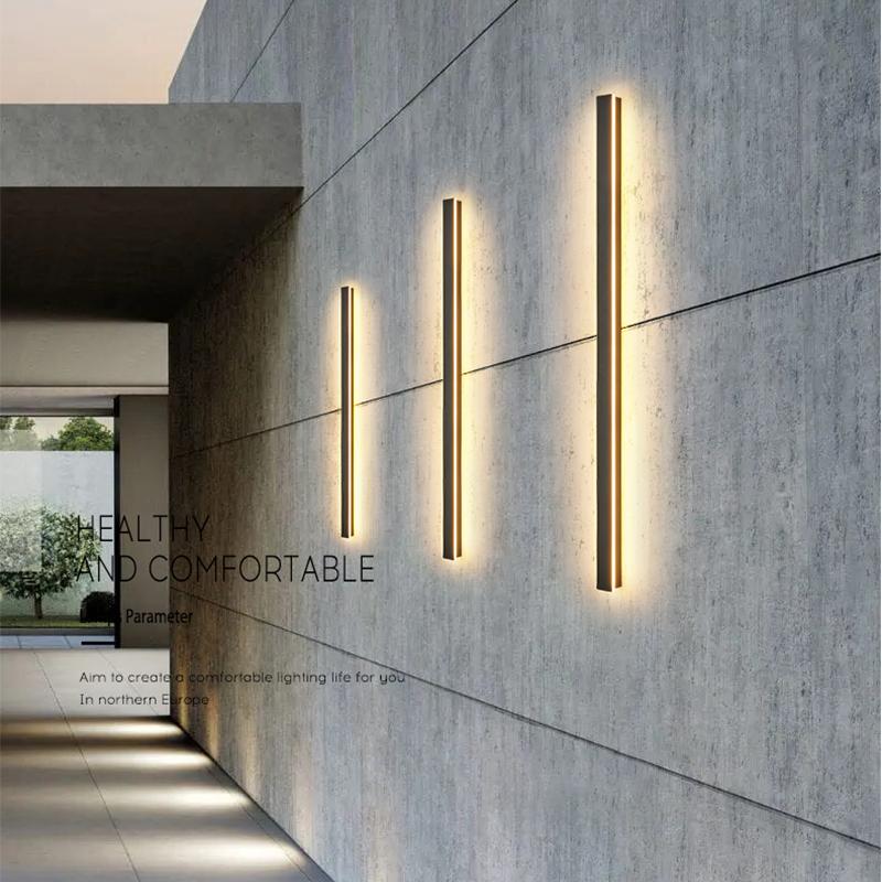 Long Waterproof LED Outdoor Wall Light - Metal Fixture for Garden & Patio