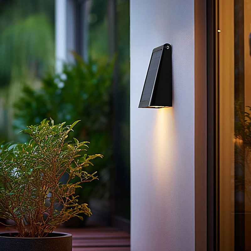 Modern LED Waterproof Black Solar Down Light Wall Sconce