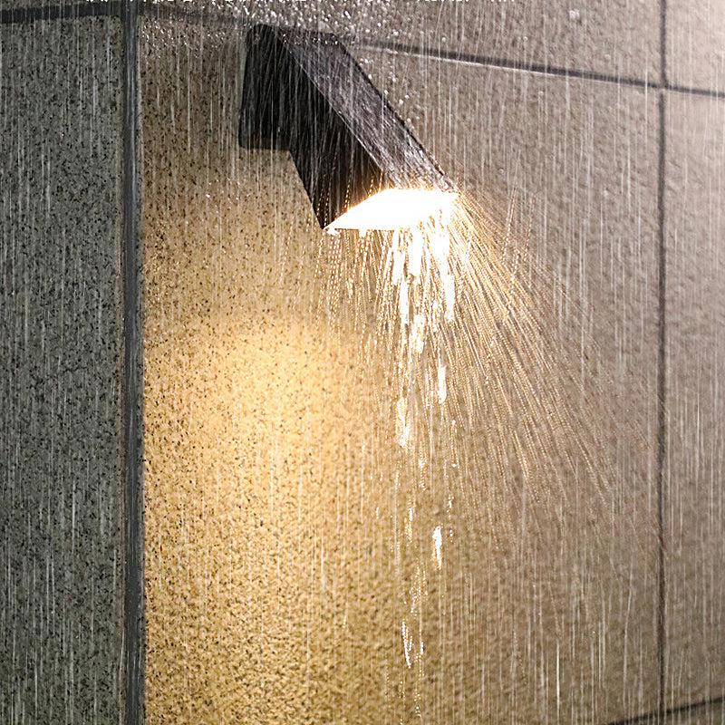 Modern LED Waterproof Black Solar Down Light Wall Sconce