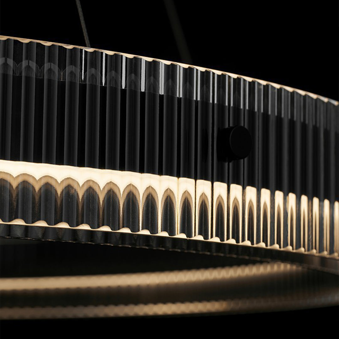 Black Round Glass Chandelier - Italian Minimalist Lighting