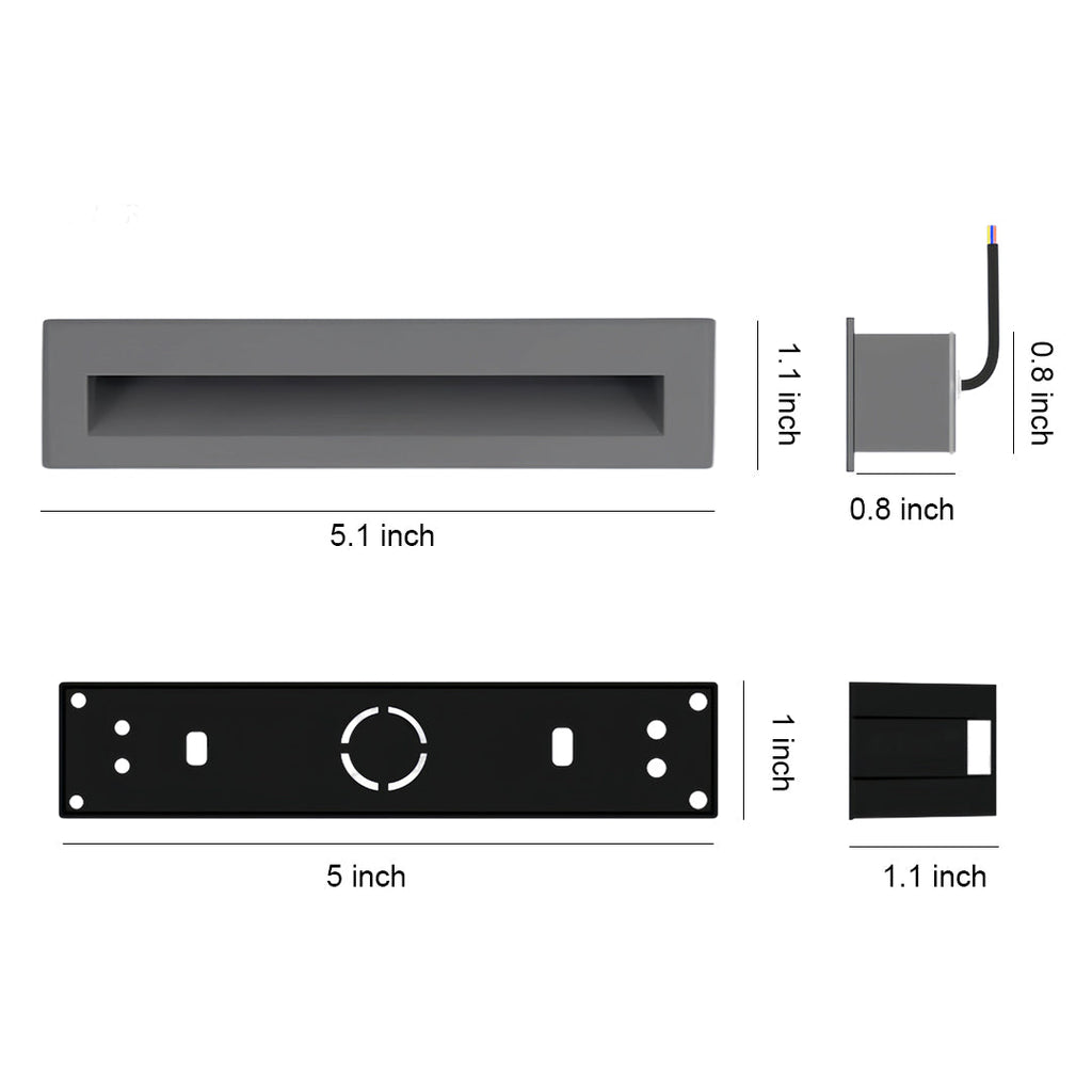 Modern Minimalist Embedded Outdoor Step Lights for Decks