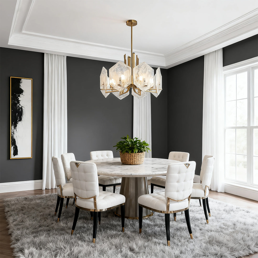 Gold Geometric Chandelier Vintage Ceiling Light Artistic Design
