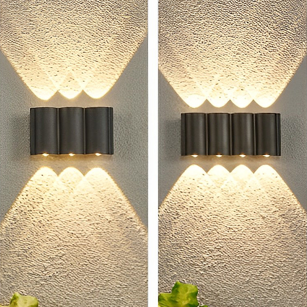 Modern Wave-Shaped Up and Down LED Outdoor Wall Lights