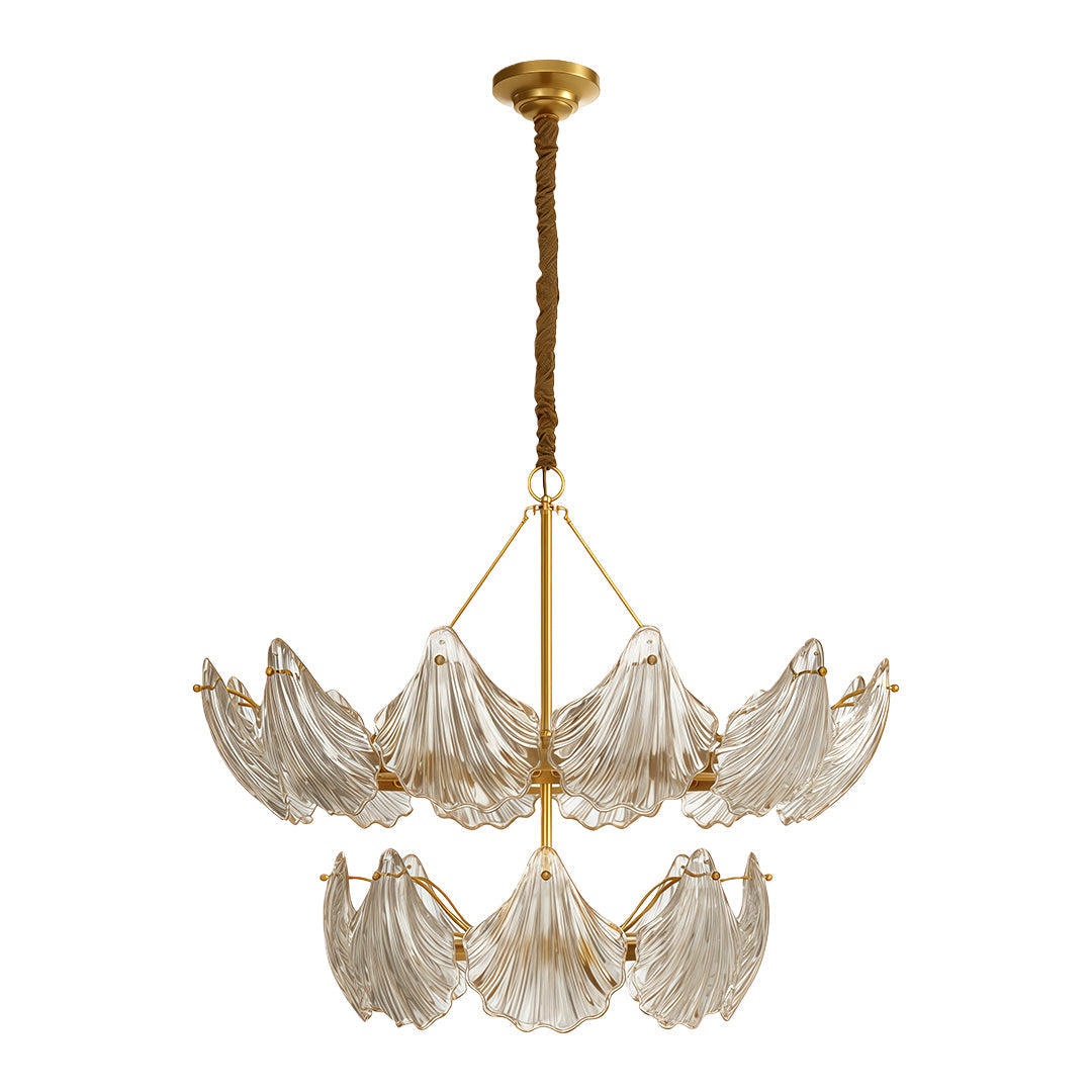 Modern Luxury Copper Glass Chandelier - Elegant Ceiling Light Fixture