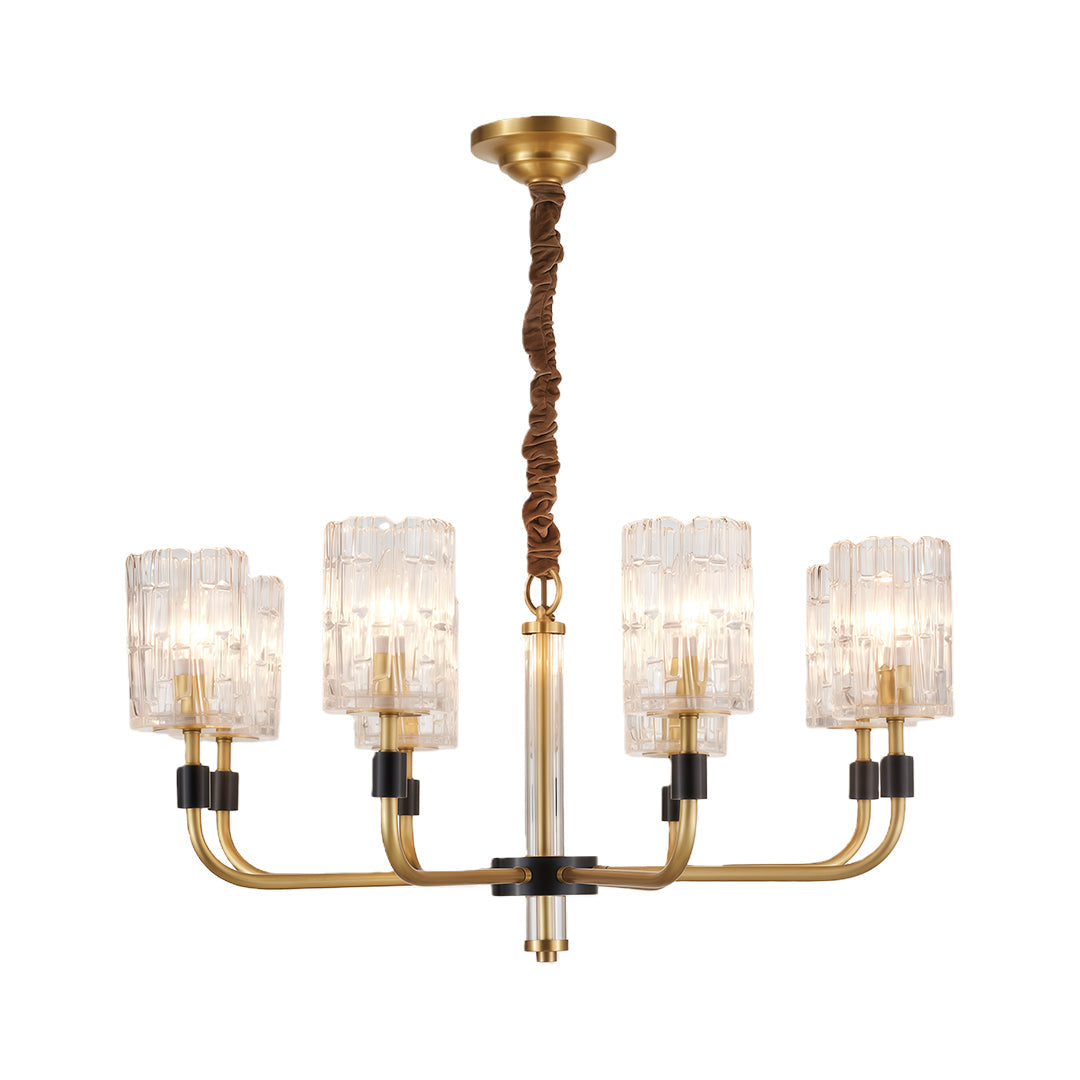 Luxury Copper Glass Chandelier - Modern Minimalist Ceiling Light