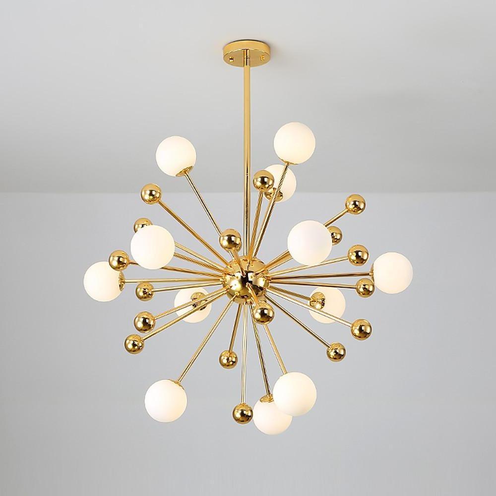 Modern Nordic Sputnik Chandelier - 12 Bulb Glass Bubble Design