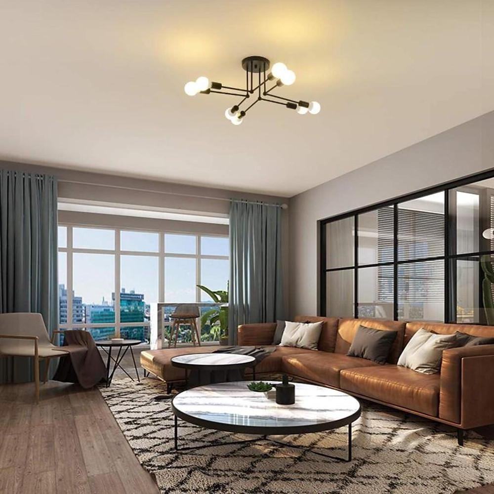 8-Light Modern Sputnik Chandelier | LED Ceiling Pendant Lighting