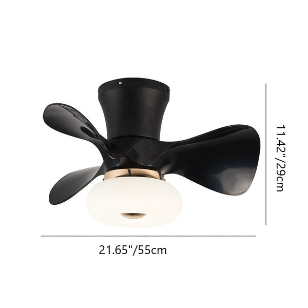 Contemporary Nordic Macaron ABS Metal LED Ceiling Fan Light for Living Room