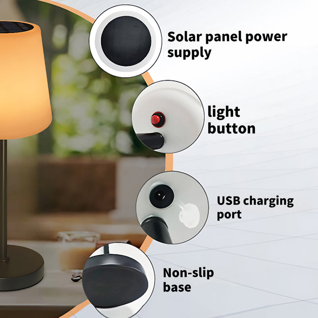 Waterproof Solar Table Lamp with Remote Control - Smart Desk Lighting Solution