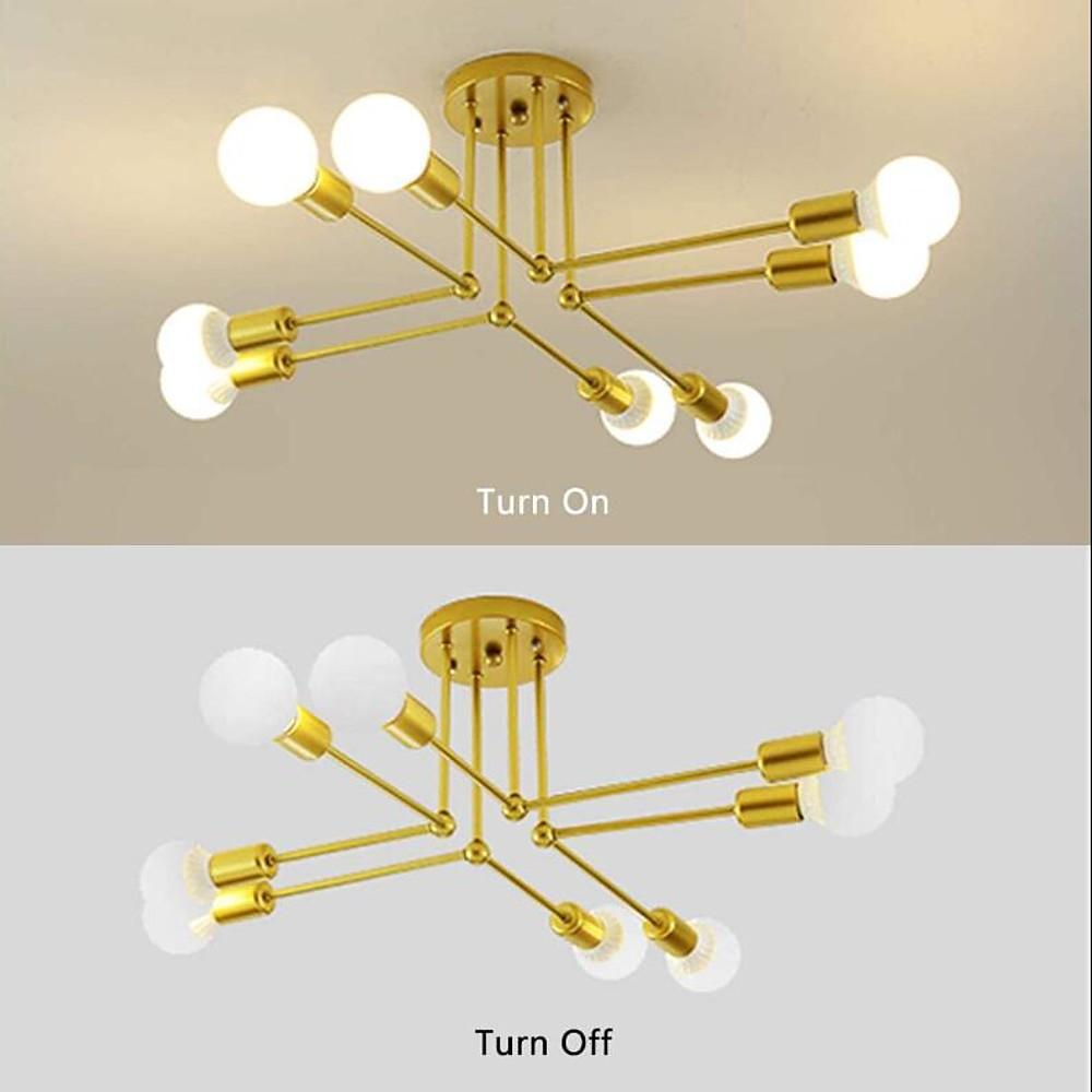 8-Light Modern Sputnik Chandelier | LED Ceiling Pendant Lighting