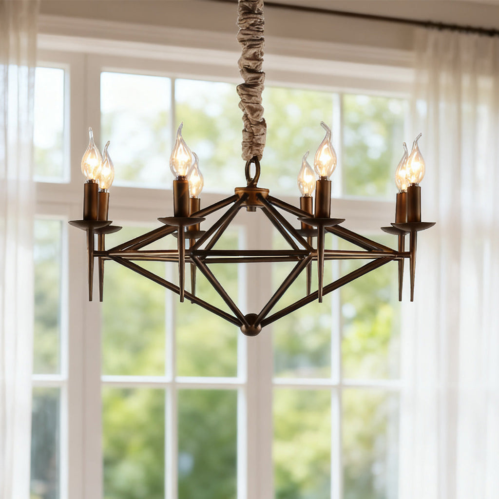 Brown Nordic Chandelier Acrylic Metal Ceiling Light
