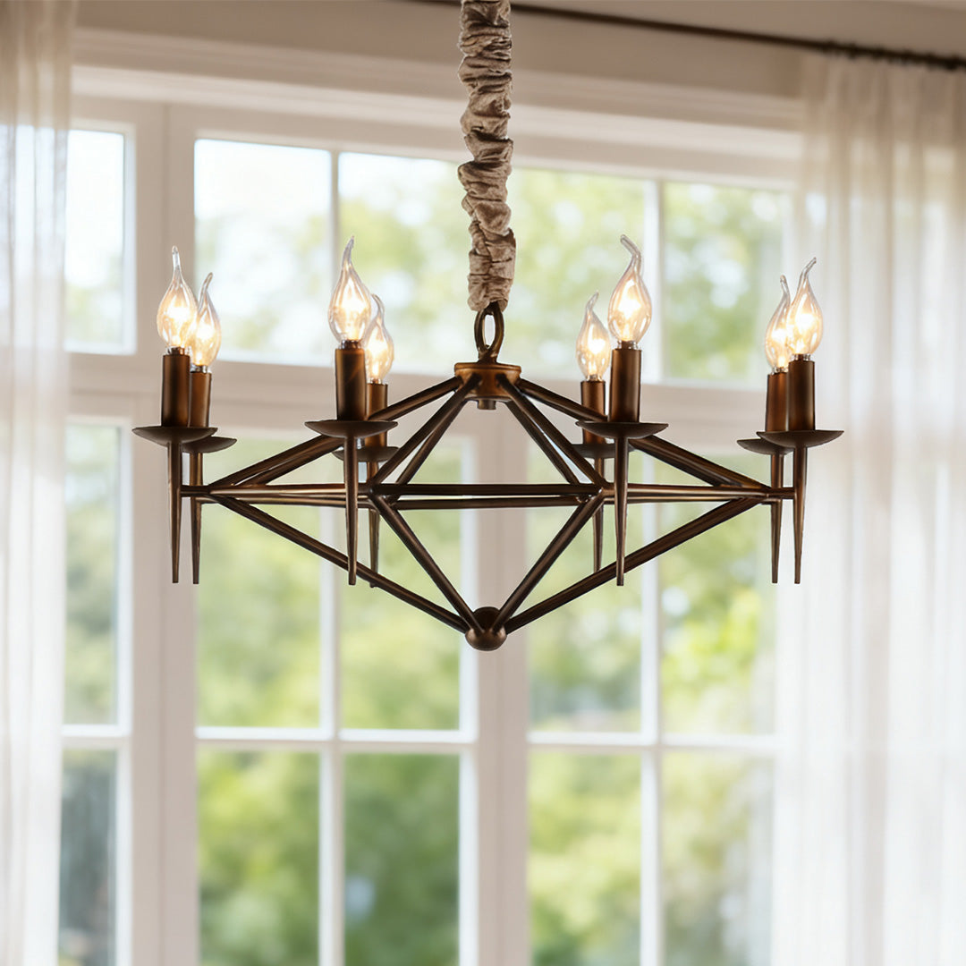 Brown Nordic Chandelier Acrylic Metal Ceiling Light