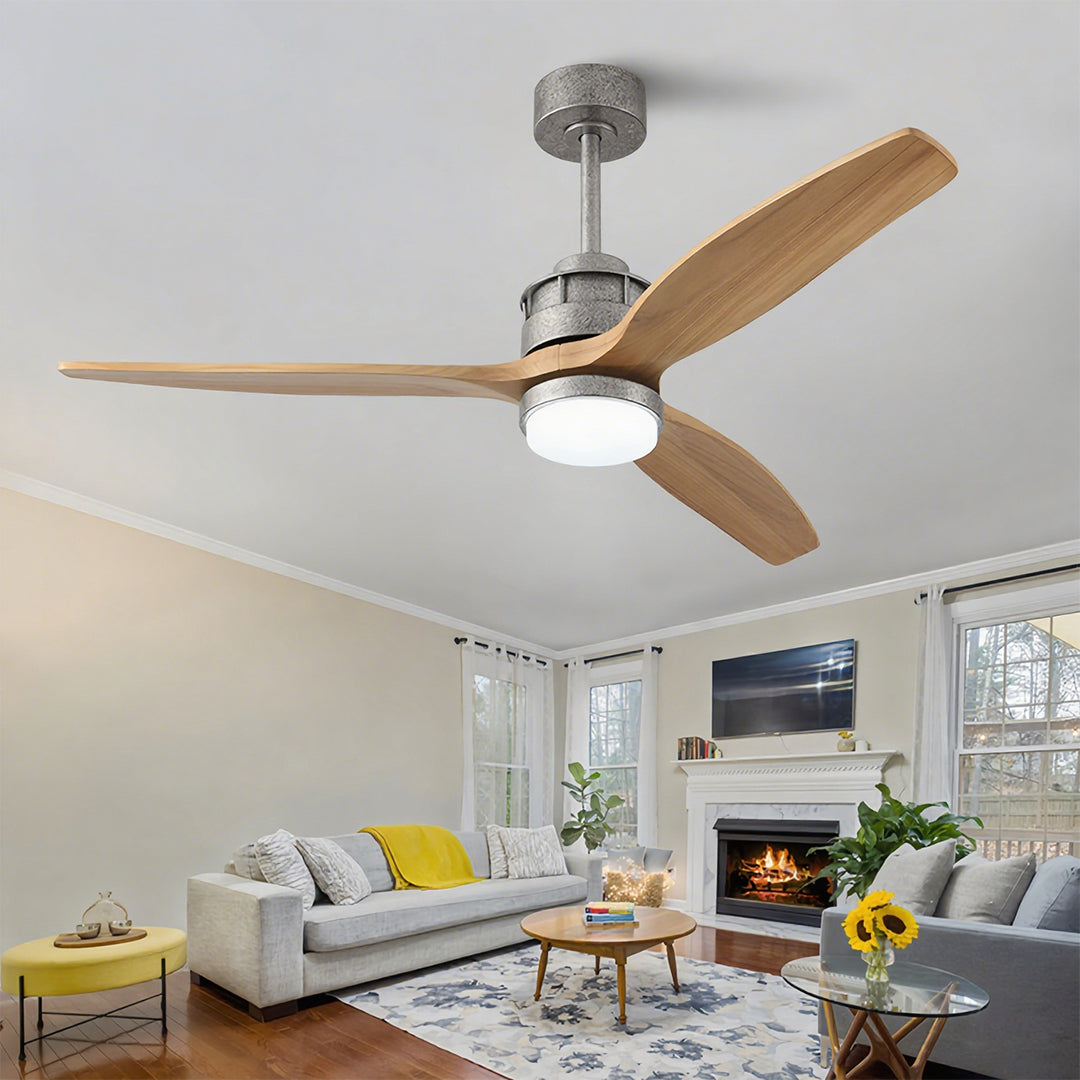 3-Blade Ceiling Fan with Light Remote Control Wood Fandelier