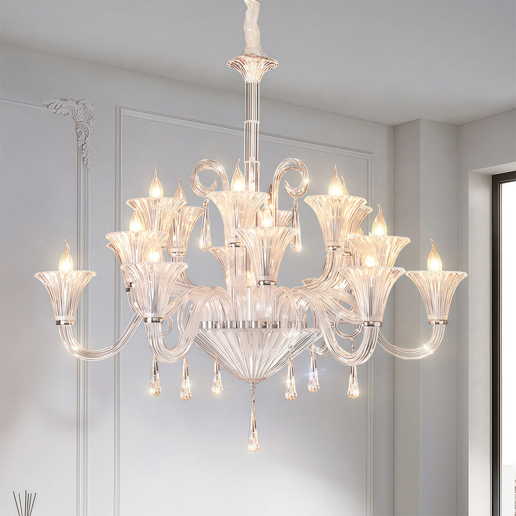 French Elegant Art Glass Chandelier | Luxury Ceiling Light Fixtures