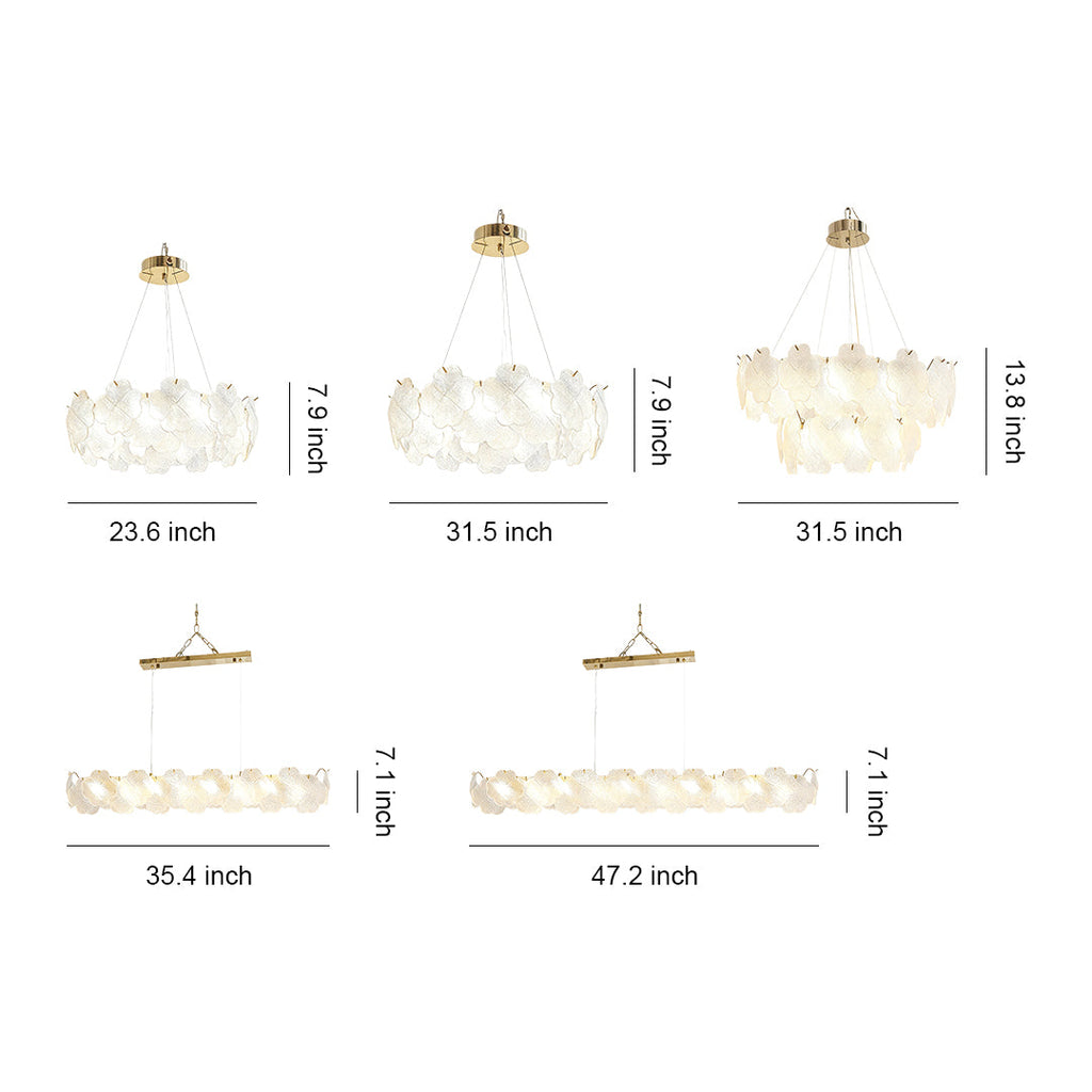 Artistic Glass Flower Chandelier - French Ceiling Light