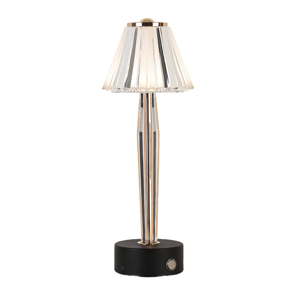 Classic Touch Control Table Lamp - USB Rechargeable Iron Body Acrylic Shade Light