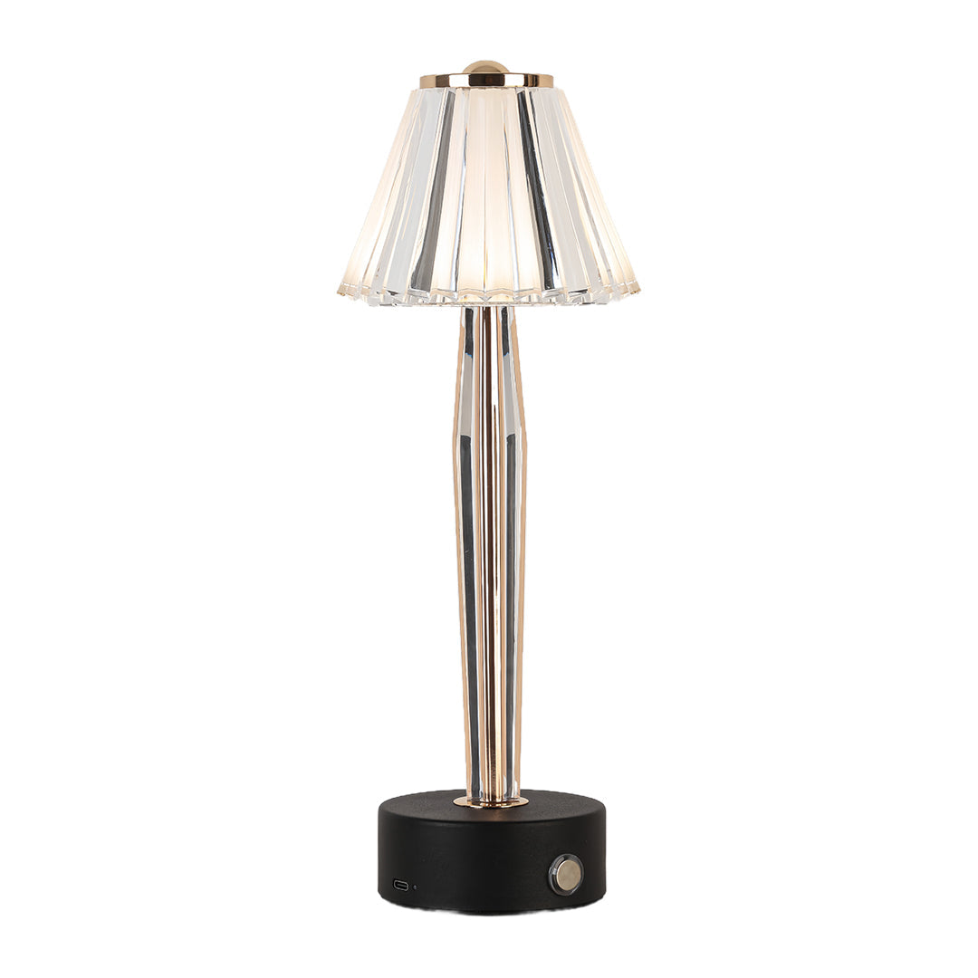 Classic Touch Control Table Lamp - USB Rechargeable Iron Body Acrylic Shade Light