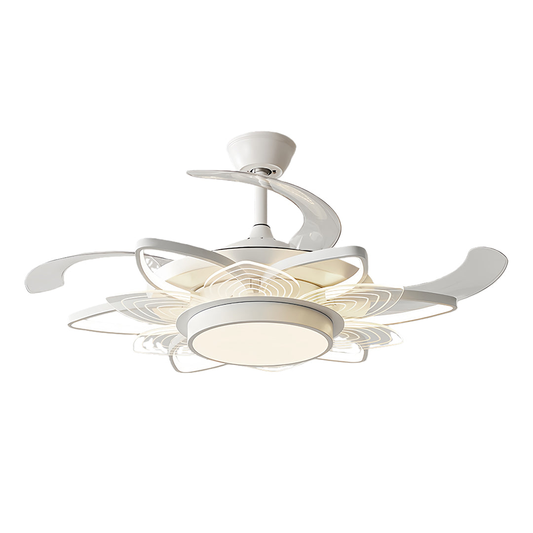 Black Modern Ceiling Fan with Light - Minimalist Iron Design