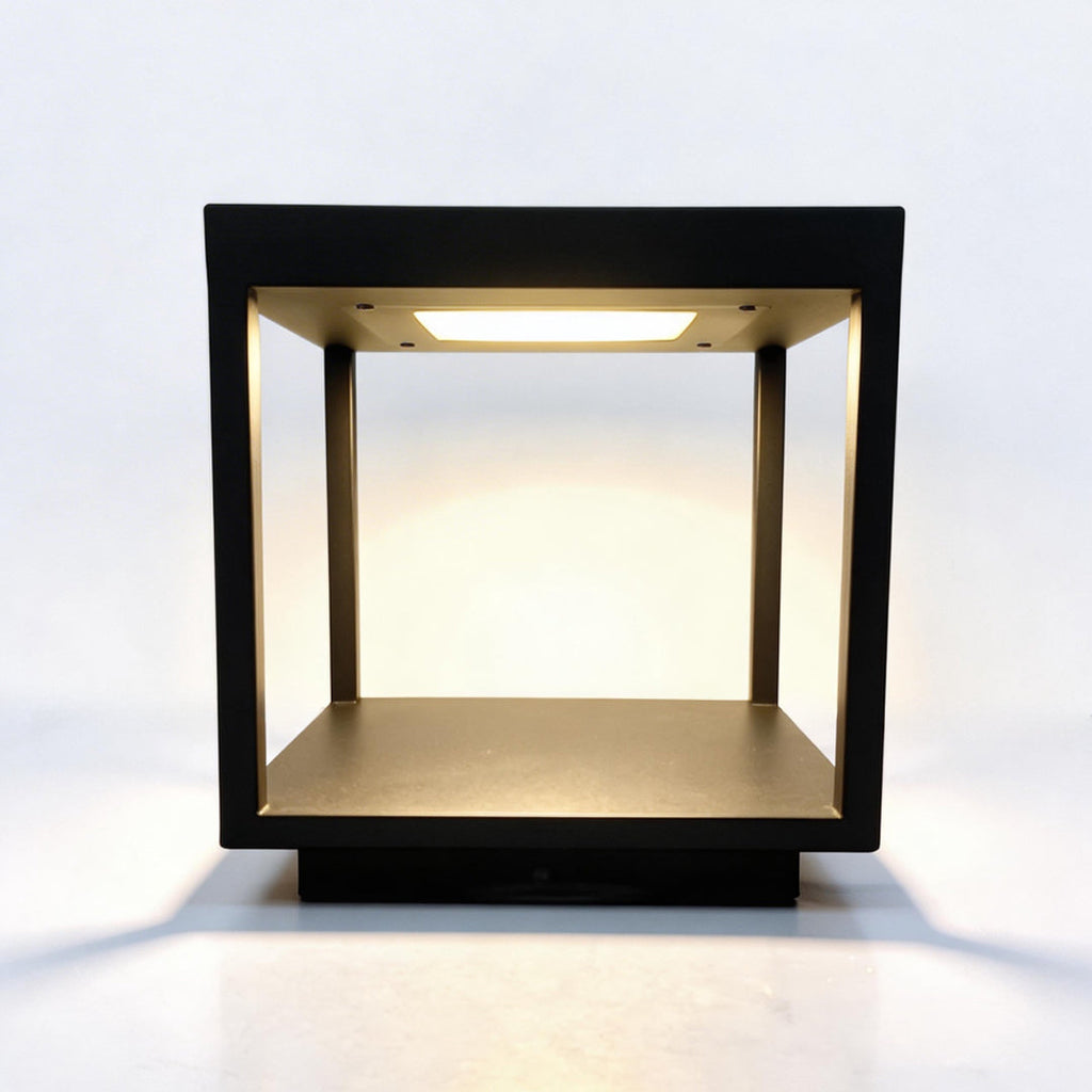Concrete Pillar LED Light - Modern Open-Frame Square Design