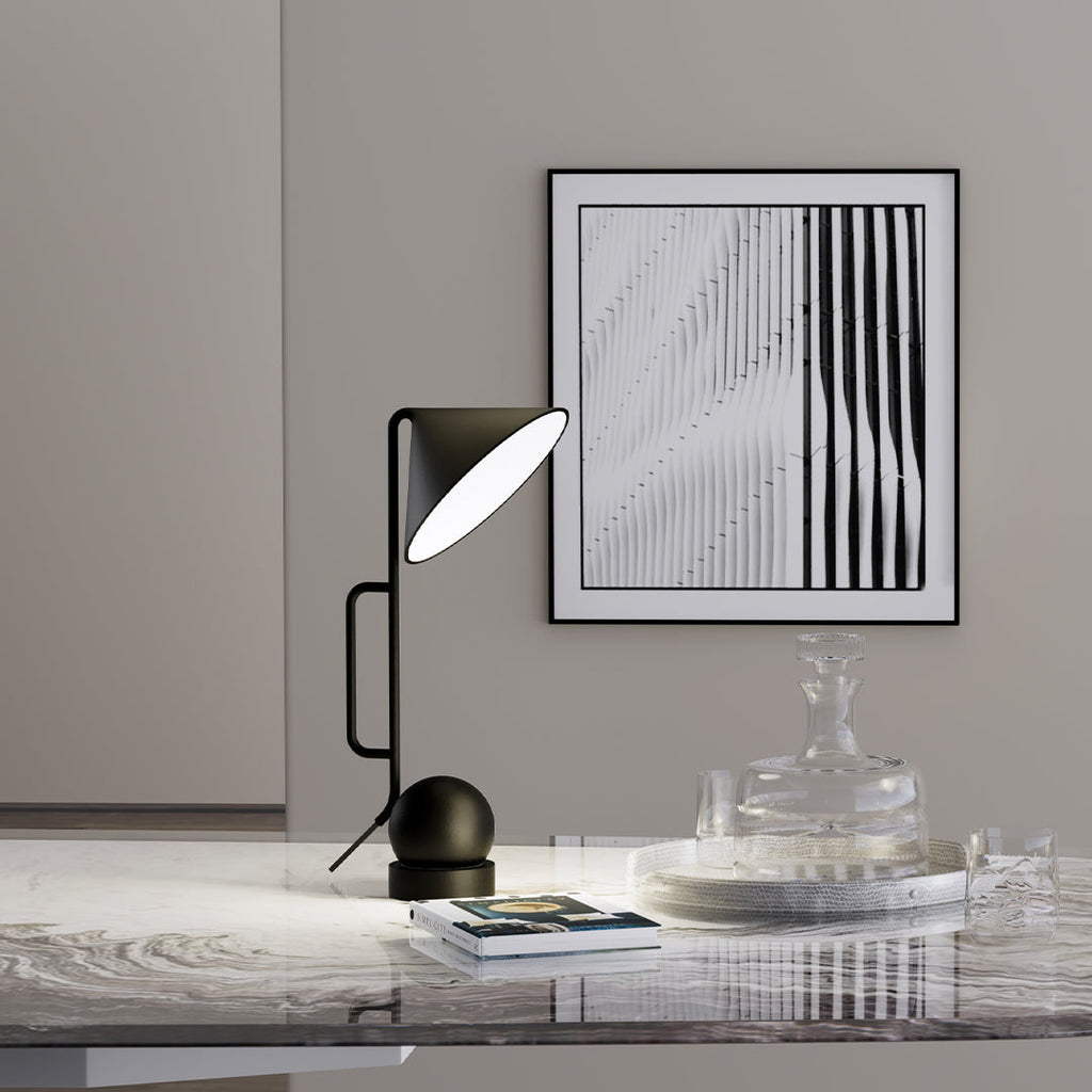 Black Metal Industrial LED Desk Lamp - Modern Study Lighting