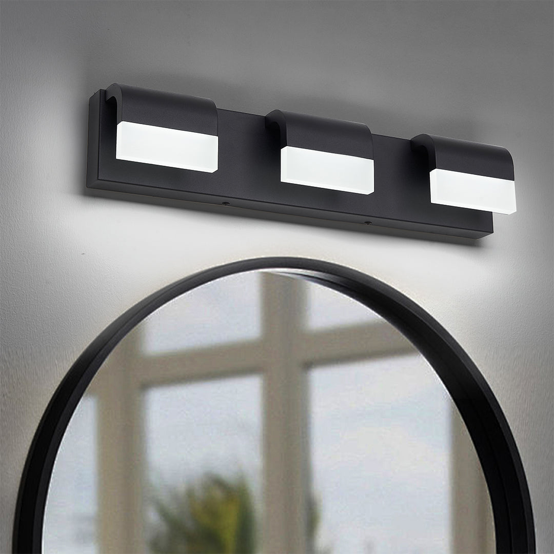 Black Vanity Lighting for Bathroom Makeup Mirror Light, Modern LED Wall Sconce, Dimmable Cosmetic Light Fixture, Stylish Glam Room Lighting, Adjustable Brightness, Easy Install for Home Decor, Contemporary Bathroom Accessories, Elegant Makeup Station Ligh