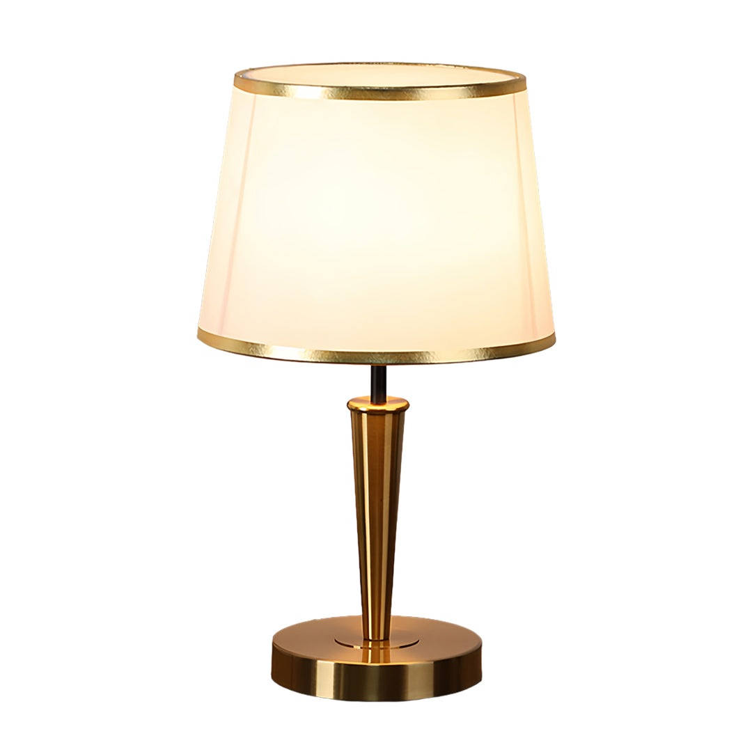 Elegant Brass Table Lamp with Fabric Shade - Nordic Design Decor