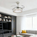 Luxury Nickel Crystal Ceiling Fan with Light - Remote Controlled Elegance