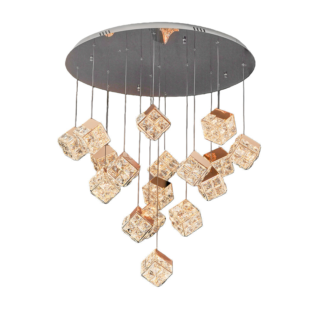 Luxury Crystal Chandelier Rubik's Cube Ceiling Light