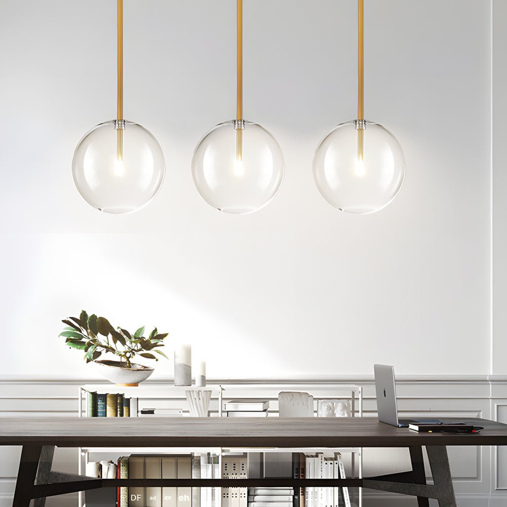 Clear Glass Globe Pendant Light - Nordic Iron Ceiling Light, Modern Hanging Fixture, Industrial Home Decor