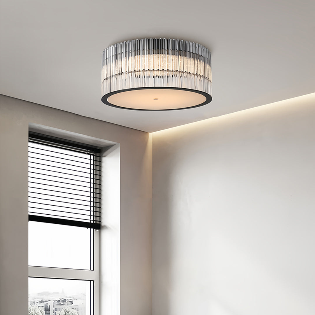 Modern Minimalist Crystal Flush Mount Light Fixture