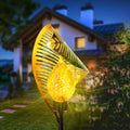 Elegant Curled Leaf Solar Lawn Light LED Metal Post Lamp