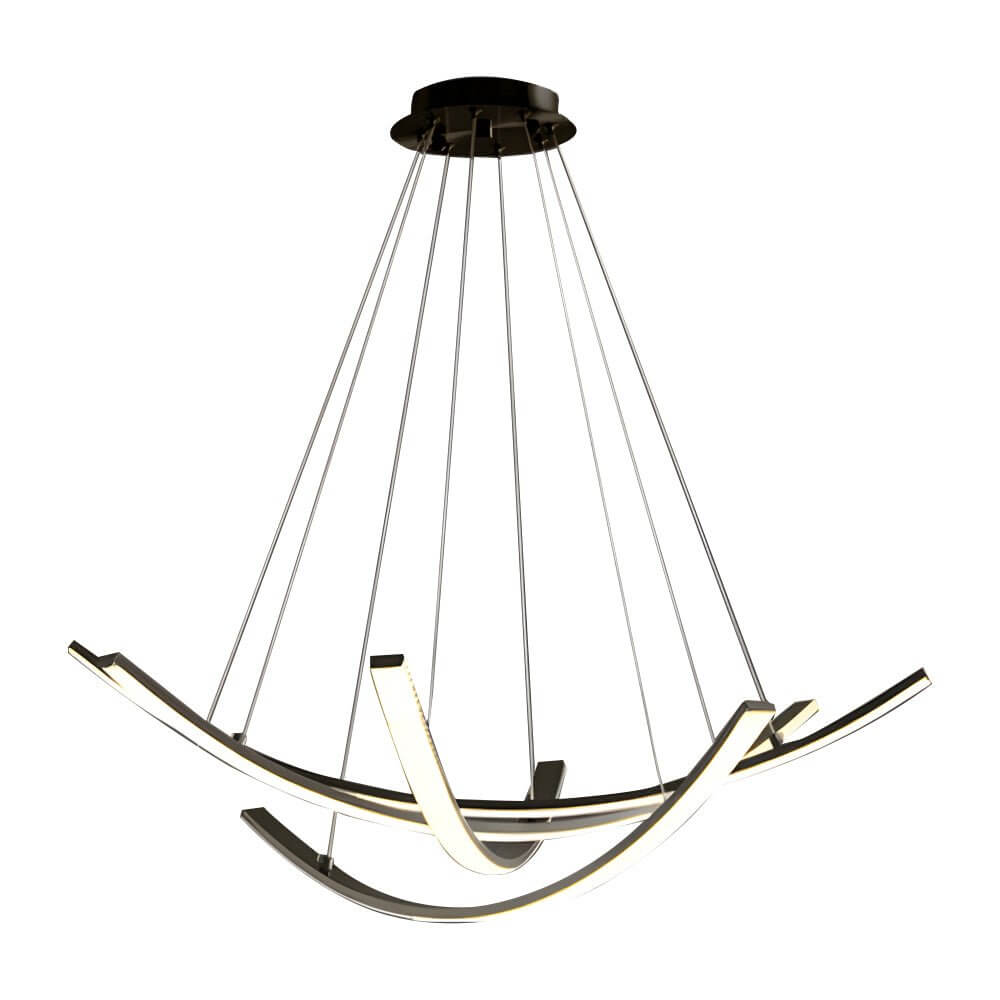 Elegant Curved Copper LED Pendant Light - Full Spectrum Lighting