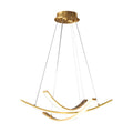 Elegant Curved Copper LED Pendant Light - Full Spectrum Lighting