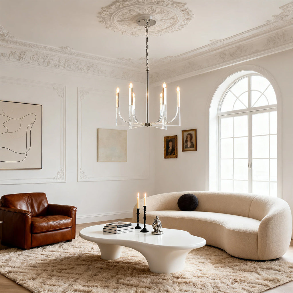 Retro Transparent Luxury Ceiling Light for Sleek American Chandeliers