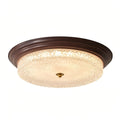 Flush Mount Vintage Ribbed Glass Dome Light