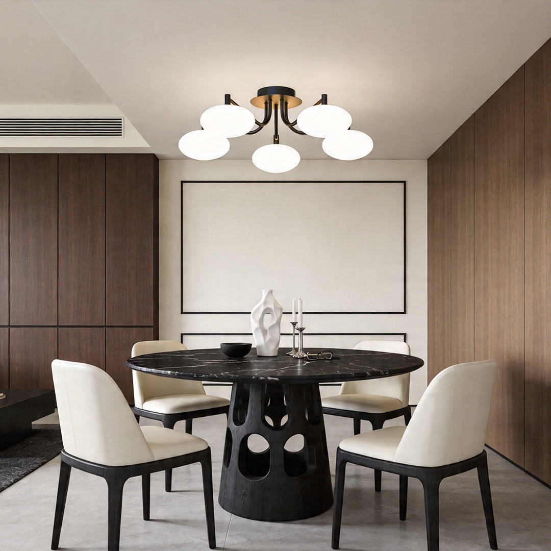 Modern LED Glass Flush Mount Ceiling Light - Creative Lighting Fixture