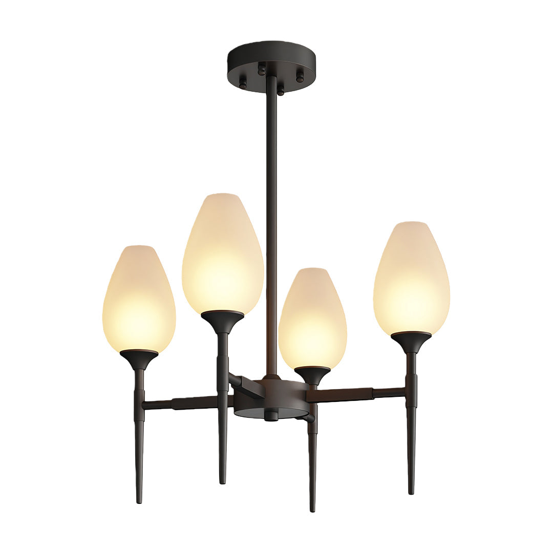 Modern Brass Glass Chandelier Luxury Ceiling Light Minimalist Design