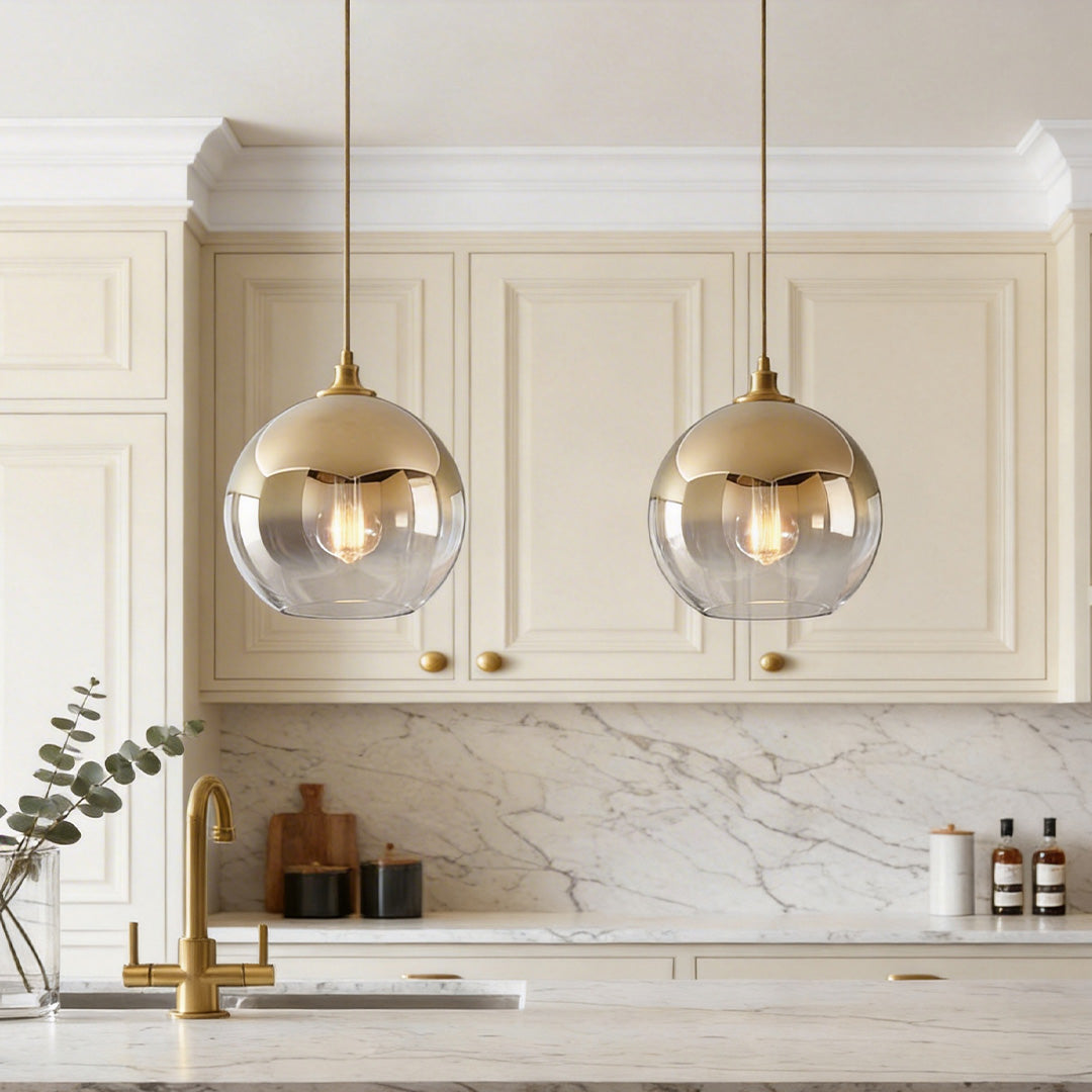 Modern Glass Round Pendant Light - Single Ball Ceiling Fixture