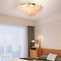 French Petal Glass Semi Flush Mount Ceiling Light